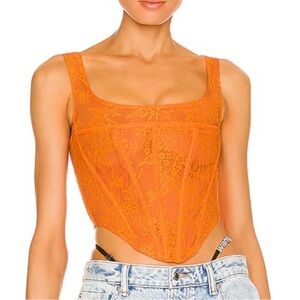 Miaou campbell corset top in tangerine size M